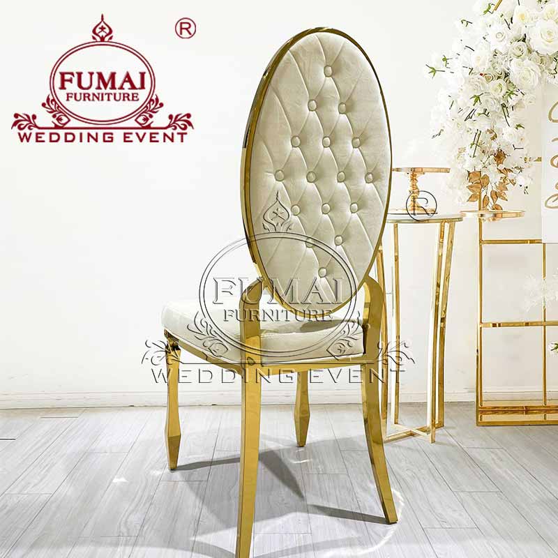 Gold Wedding Chair High Back Design - Fumai