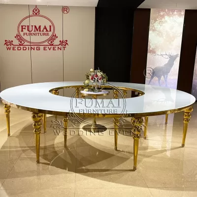 Gold Half Moon Table