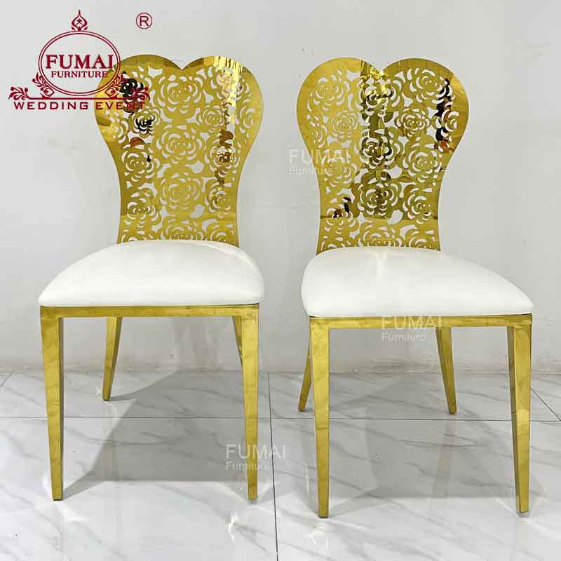 Custom dining chair rose flower pattern back - Fumai