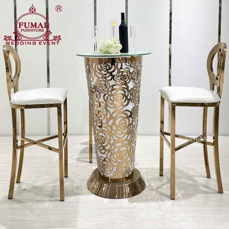 Bar table for sale rose pattern with LED light Fumai