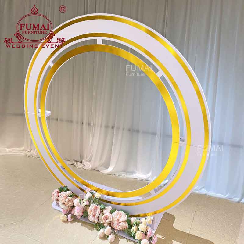 Round wedding backdrop stand decoration back wall-Fumai