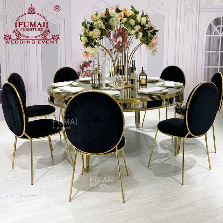 Circle Dining Table Mirror Glass For Restaurant Fumai
