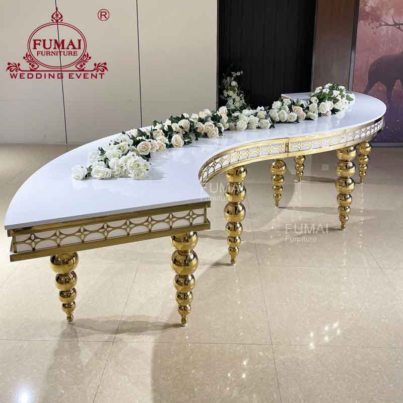 Half moon table gold for wedding ceremony Fumai
