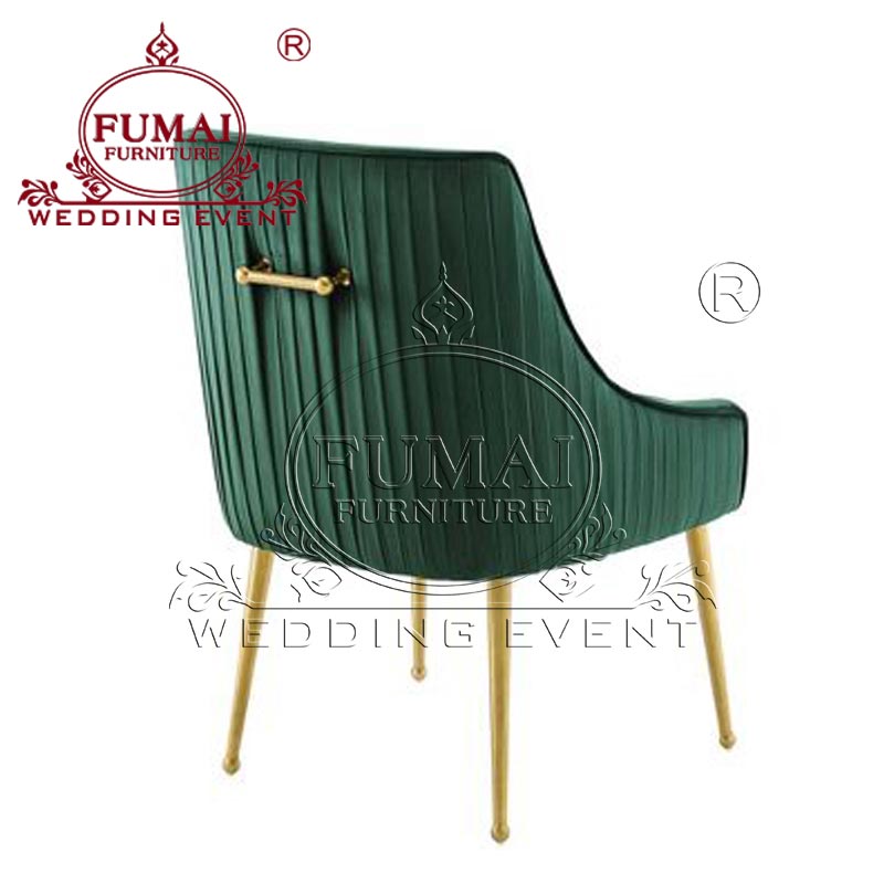 Stainless Steel Chair Legs Green Velvet Seater Fumai