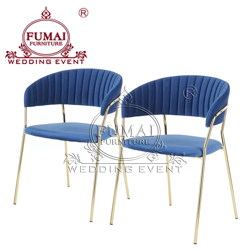 Blue velvet dining chair