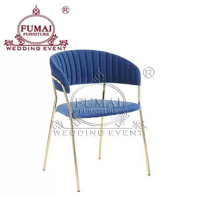 Blue velvet dining chair