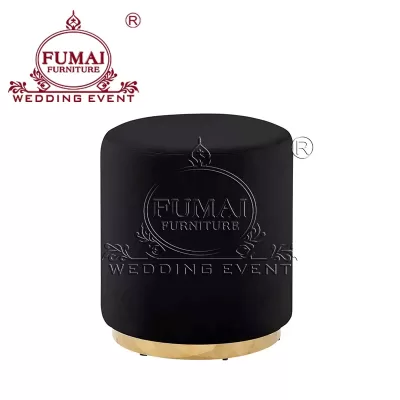 Black Velvet Ottoman