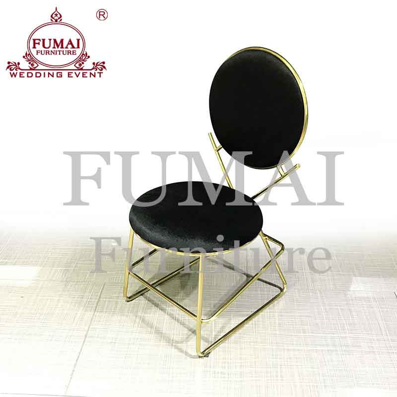 Bulk banquet chairs black velvet seat for dining Fumai