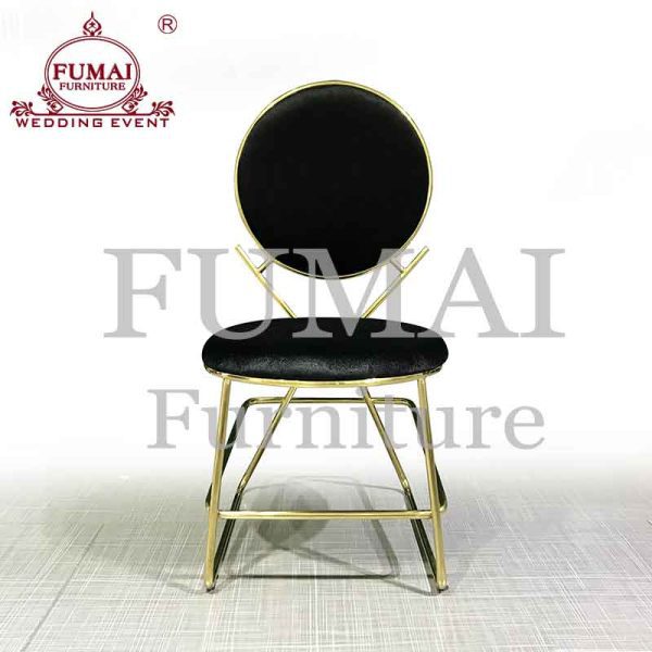 Bulk banquet chairs black velvet seat for dining Fumai