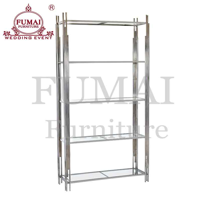 Silver wine rack with glass top Fumai Wedding Furniture