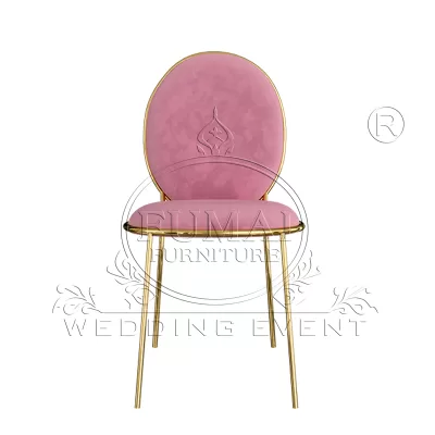 Pink velvet dining chair