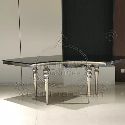 Mirror half moon table