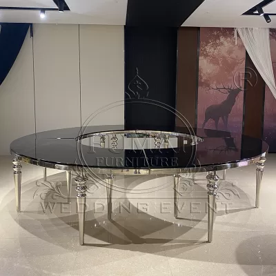 Silver mirrored dining table