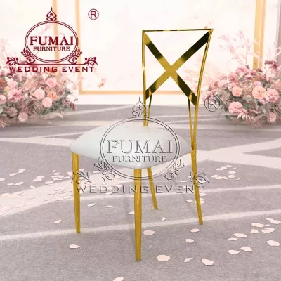 Metal x back dining chair