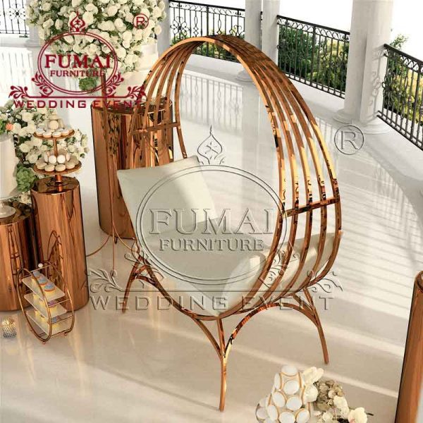 Decorative Wedding Sofa Rental Rose Gold Chaise Fumai