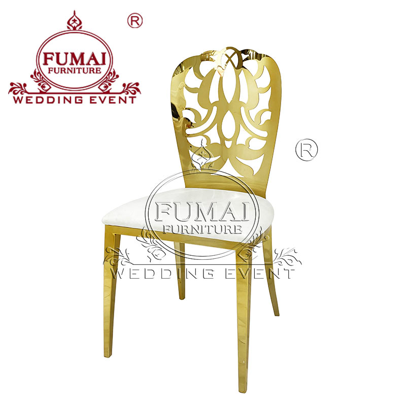 Gold Chairs For Wedding Reception Mesh Backrest - Fumai