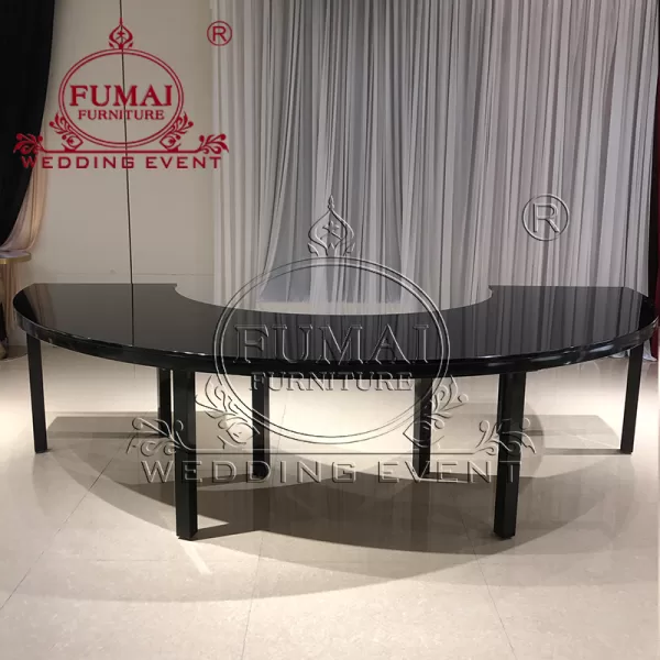 Black Half Moon Table Modern Luminous Dinning Furniture