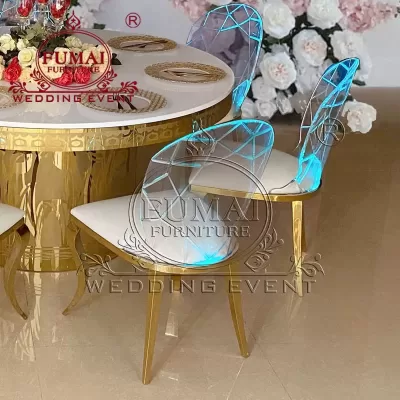 Acrylic Chair with Gold Legs
