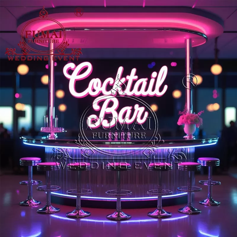 Custom Neon-Lit Bar Counters